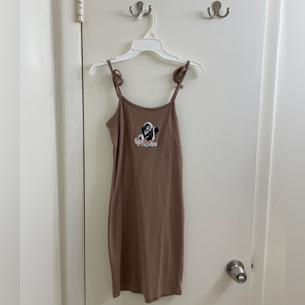 NWT Disney Women’s Bambi Flower Graphic Bodycon Dress in Brown Size Extra Small